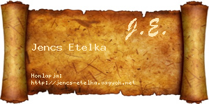 Jencs Etelka névjegykártya